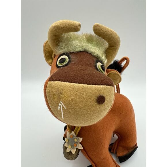 Vintage Peck and Peck Mohair Cow Stuffed Animal Plushie 7.5” Made in Italy - Picture 3 of 16